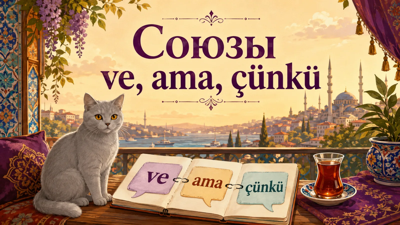 Союзы ve, ama, çünkü